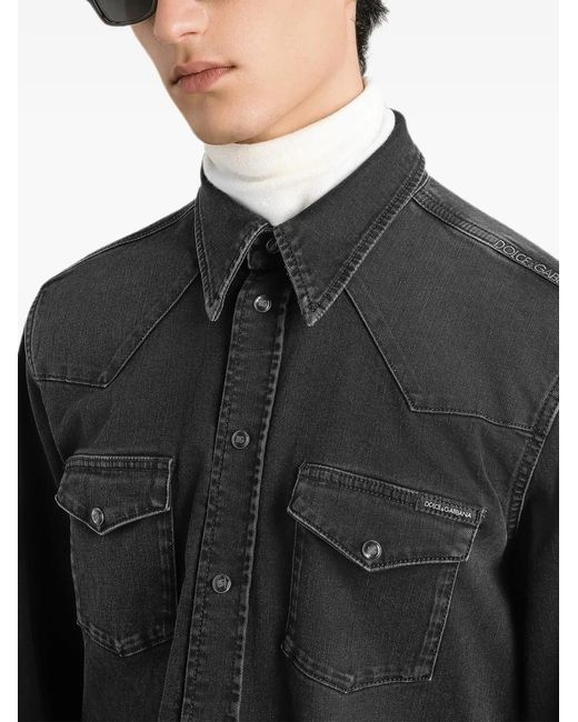 Dolce & Gabbana Black Denim Shirt for men