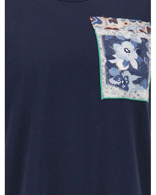 Bob Blue Patchwork-Pocket T-Shirt for men