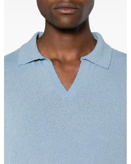 Drumohr Poloshirt Met Split in het Blue voor heren