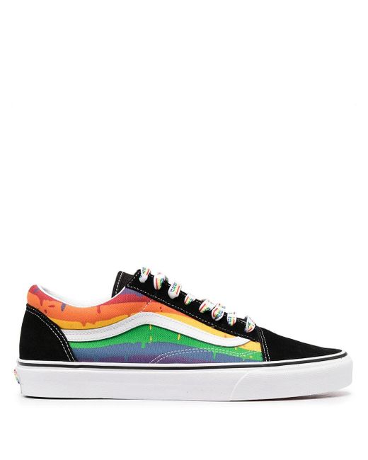Vans Rainbow Drip Old Skool Shoes in Black | Lyst