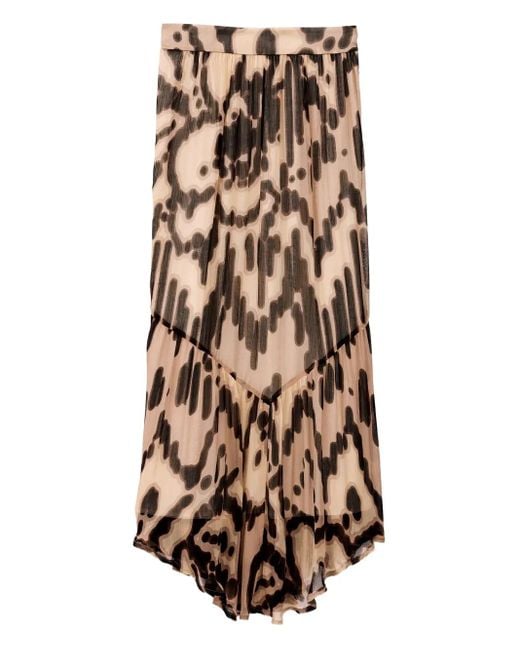 Ba&sh Natural Aley Printed Maxi Skirt