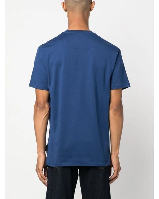 Philipp Plein Blue Iconic Plein Logo-Print T-Shirt for men