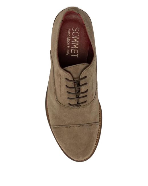 SOMMET Brown Lace-Up Cap-Toe Oxford Shoes