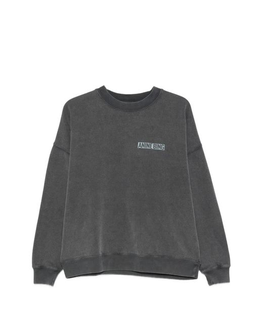 Anine Bing Gray Sweat Miles À Logo Imprimé