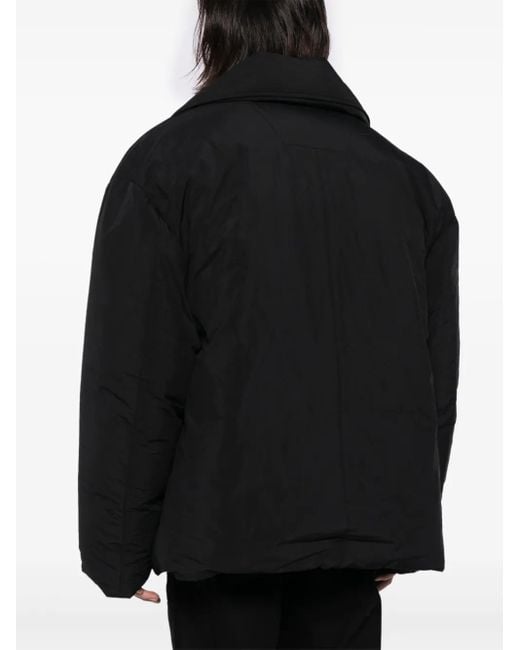 Juun.J Black Notched-Lapels Padded Jacket for men