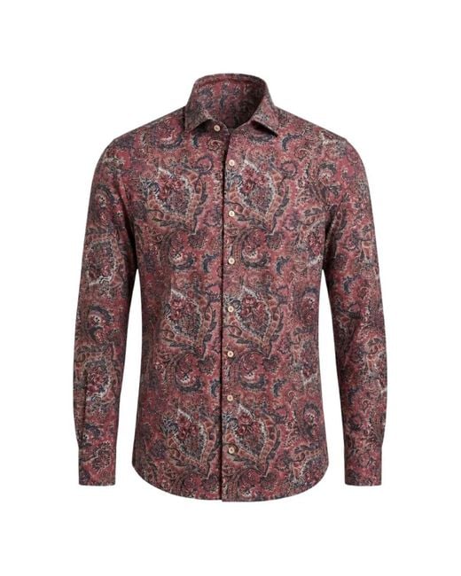 Xacus Purple Paisley-Print Shirt for men
