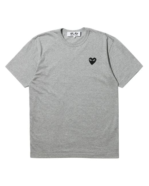COMME DES GARÇONS PLAY Gray Heart-Patch Cotton T-Shirt for men