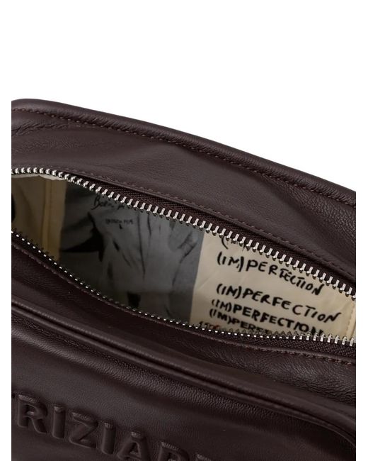 Patrizia Pepe Brown Mini (Im)Perfection Embossed Cross Body Bag