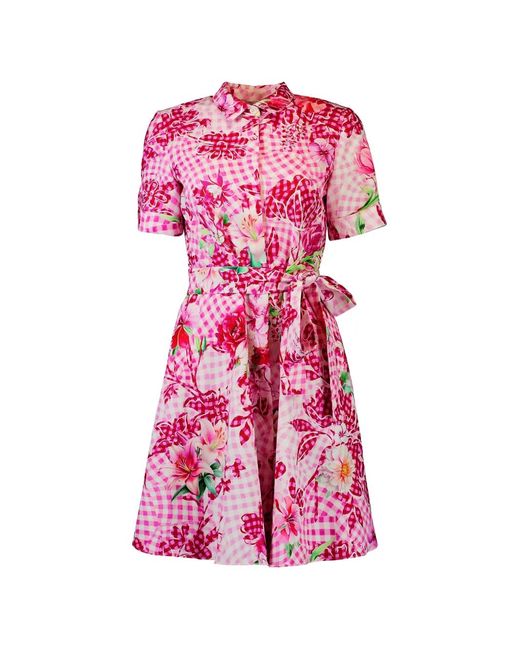Mary Katrantzou Pink Chima Floral-Print Midi Dress