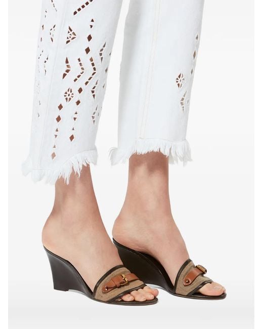Isabel Marant Black Abryel Open-Toe Wedge Mules