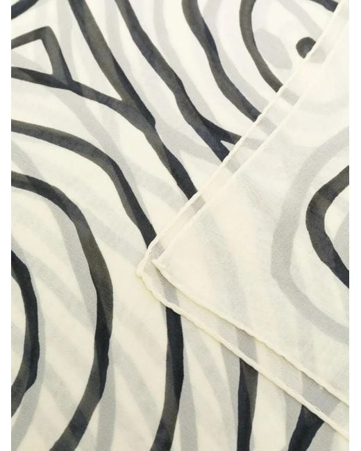 10 Corso Como White Abstract-Print Scarf