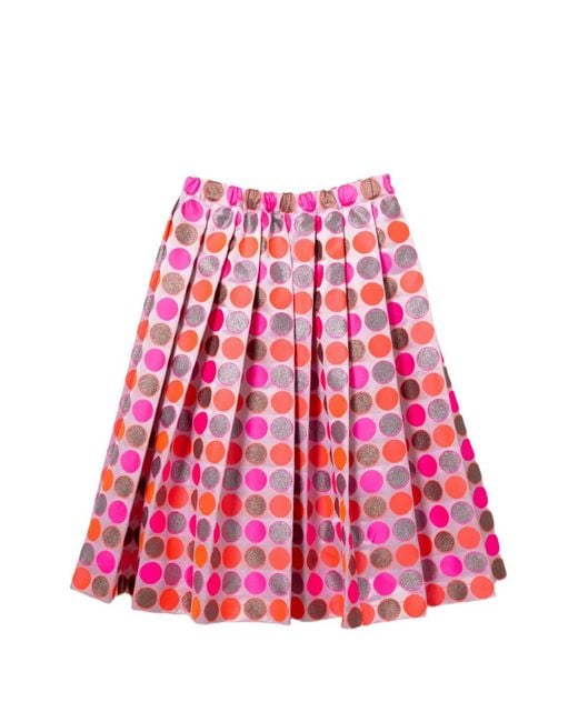 Comme des Garçons Red Polka Dot Pleated Skirt
