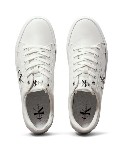 Calvin Klein White Logo-Print Sneakers