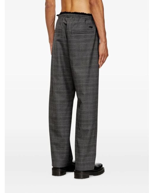 メンズ DIESEL チェックパンツ Gray