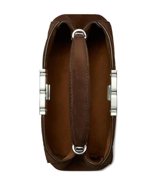 Tory Burch Brown Mini Eleanor Suede Satchel Bag