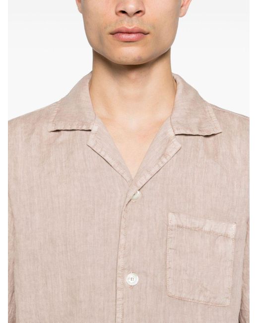 Aspesi Natural Camp-collar Linen Shirt for men