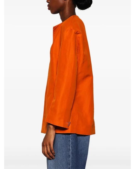 Givenchy Orange Blouse À Design Ouvert