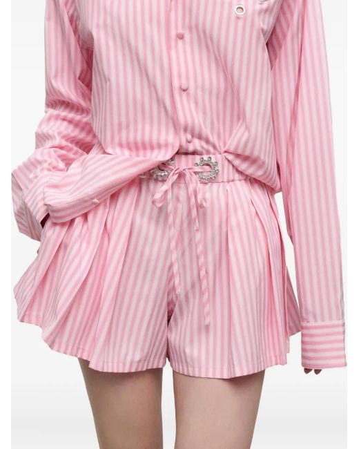 Area Pink Gestreifte Shorts mit Falten