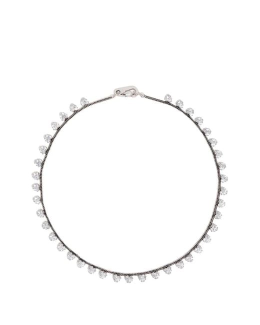 Bimba Y Lola Metallic Heart Glass Stone Necklace