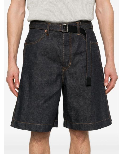 Sacai Black Denim Shorts for men