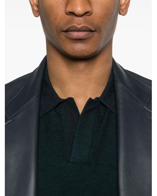 メンズ Zegna ポロカラーシャツ Black