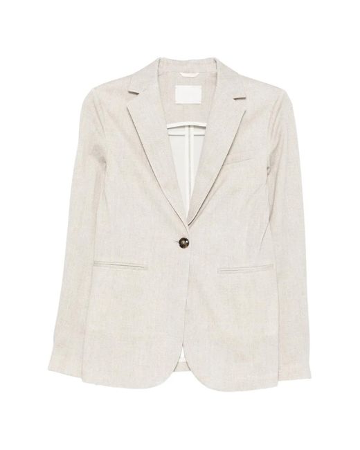 Circolo 1901 White Single-Breasted Blazer
