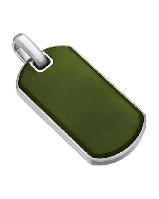 David Yurman Green Sterling Chevron Tag (35Mm) for men