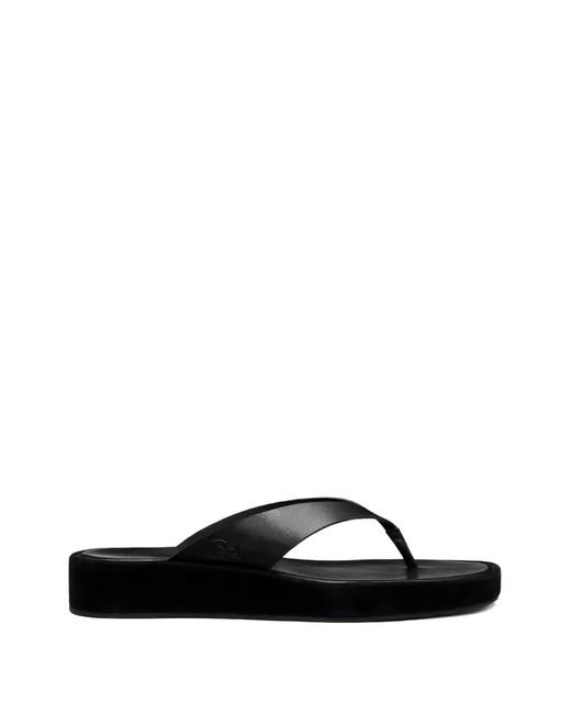 Reformation Black Eden Platform Thong Sandals