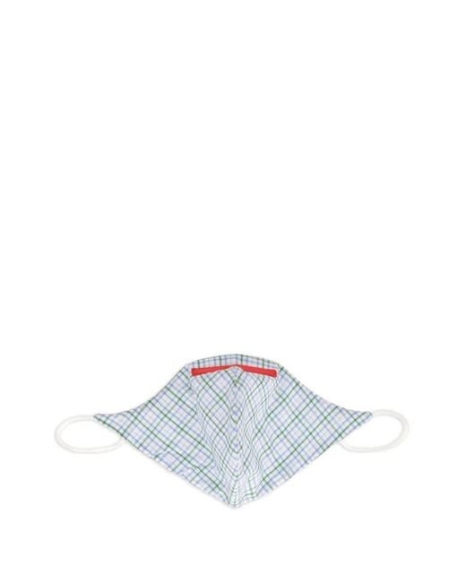 Isaia White Check-Print Face Mask for men
