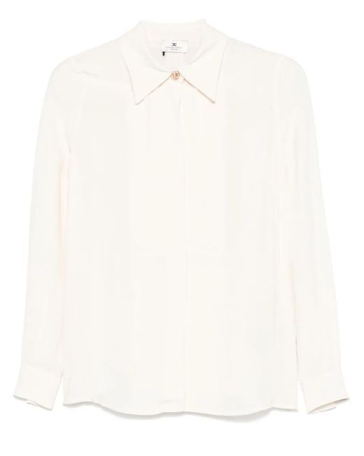 Elisabetta Franchi White Viscose Shirt With Pleated Design