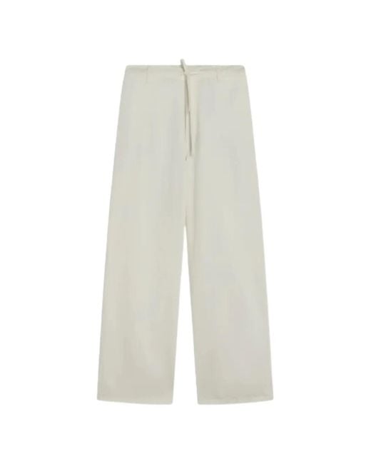 Semicouture White Drawstring Straight Jeans