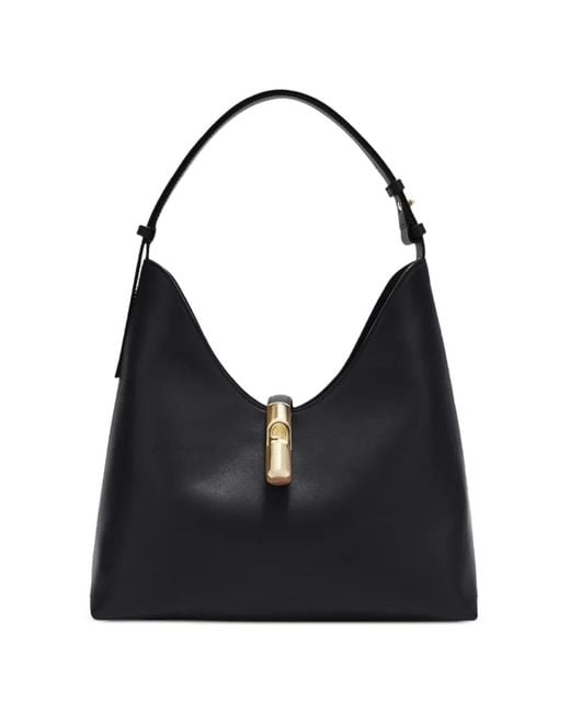 Furla Black Medium Goccia Leather Shoulder Bag