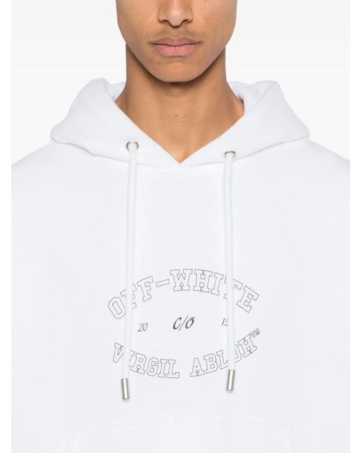 Off-White c/o Virgil Abloh White Off- Cotton Hoodie With Print for men