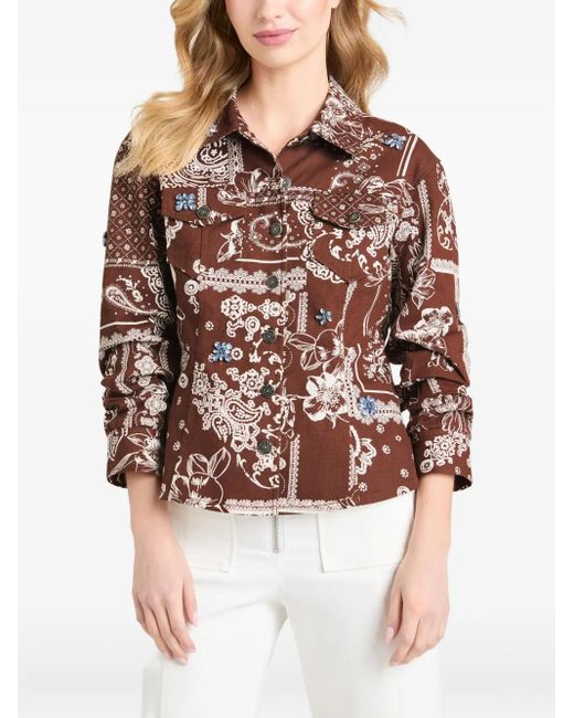 Chaqueta con motivo de bandana Cinq À Sept de color Brown