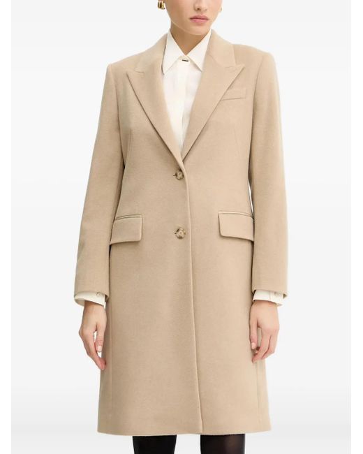 Boss Natural Single-Breasted Wool Coat