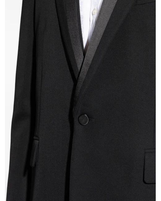 McQueen Black Shawl-Lapel Single-Breasted Blazer for men