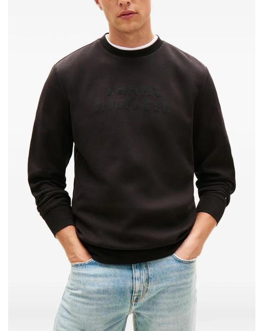 Tommy Hilfiger Black Logo Sweatshirt for men