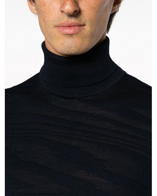 Missoni Blue Roll Neck Sweater for men
