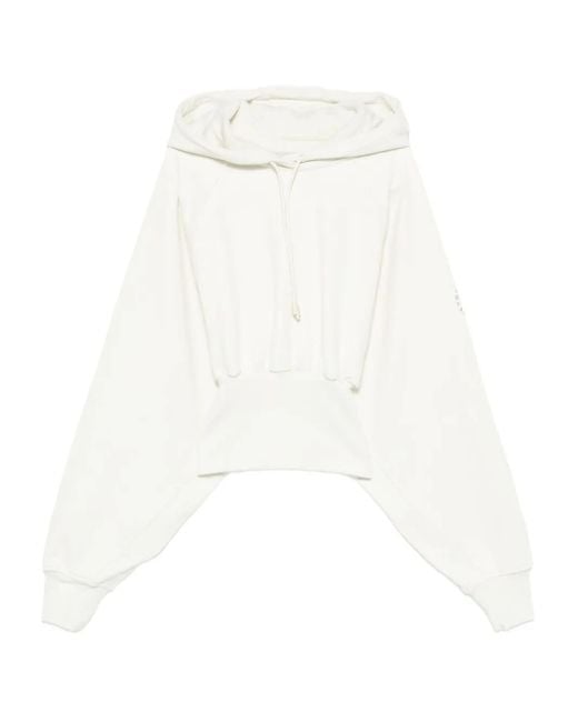 Top Crop Con Cappuccio di Adidas By Stella McCartney in White