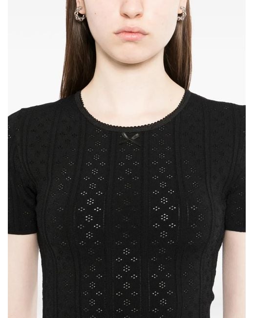 J.W. Anderson Black Pointelle Bow Top