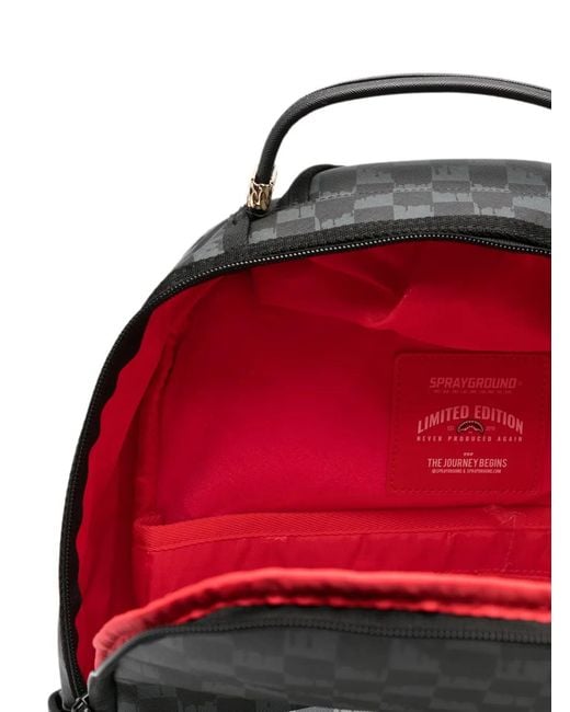 Sprayground Black Shark Drip Check Backpack for men