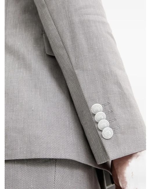 HUGO Gray Textured Double-Breasted Suit for men