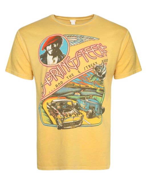 MadeWorn Yellow Bruce Springsteen Cotton T-Shirt for men
