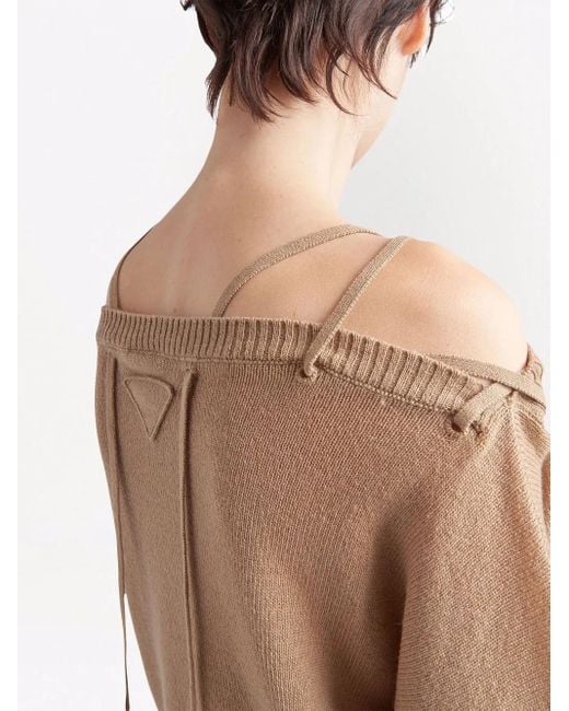 Prada Multicolor Schulterfreier Pullover
