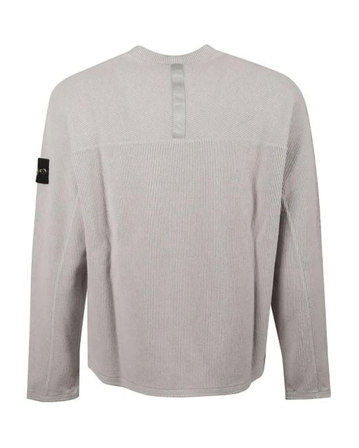 Stone Island Gray Logo-Patch Sweater for men