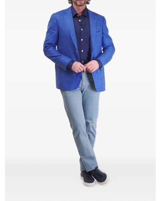 Kiton Strukturierter Blazer in Blue für Herren