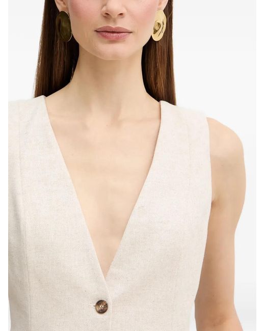 Fracomina Natural Button V-Neck Vest