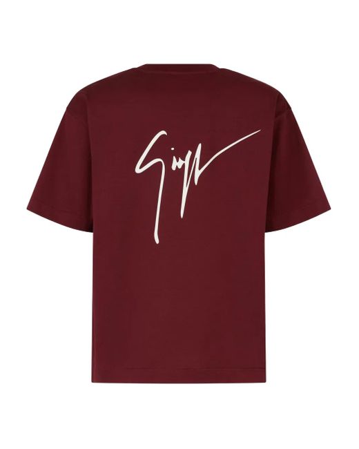 Giuseppe Zanotti Red Logo-Print T-Shirt for men