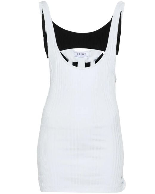The Attico Black Layered Cotton Tank Top