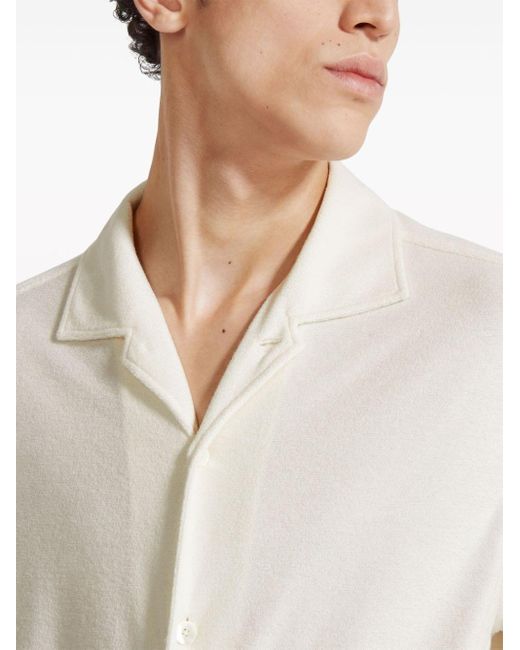 Zegna White Long-sleeve Cotton-silk Shirt for men